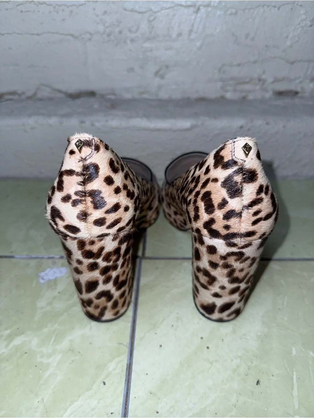 Sam Edelman Leopard Calf Hair Loafer Block Heel Buckle‎ Pump Mob Wife-8.5